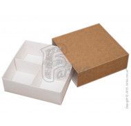 Универсальная коробка для печенья, зефира, маршмеллоу, конфет, макаронс, сувениров, типа пенал с ложементом Крафт 160x160x55 мм