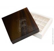 Коробка для 16 конфет с ложементом ШОКОЛАД 185*185*42 мм