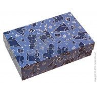 Коробка для еклеров, зефира, печенья и др. кондитерских изделий Зимняя синяя 230x150x60мм