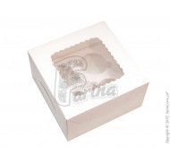 Коробка на 4 кекса с окном  белая 170х170х90мм