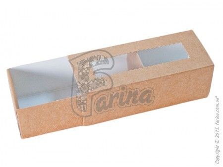 Коробка для упаковки макаронс крафт 141х59х49 мм< фото цена