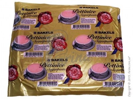Мастика для покрытия торта Bakels Pettinice (Розовая) 1 кг< фото цена