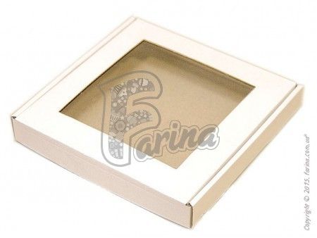 Коробка для печенья, пряников с окошком 155х152х26 мм, мелованный белый< фото цена