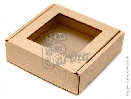Универсальная картонная коробка с окошком для печенья, конфет и сувениров < фото цена