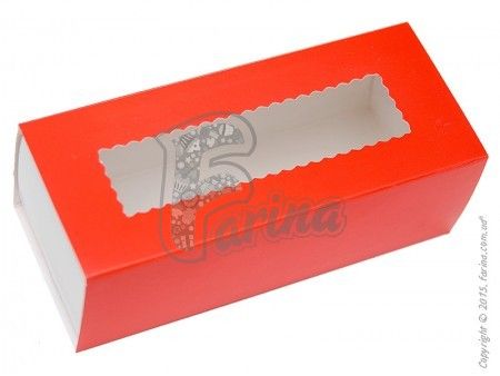Коробка для упаковки макаронс красная 141х59х49 мм< фото цена