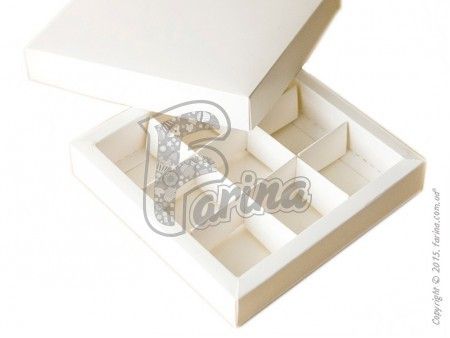 Коробка для конфет, макарунов, кейк-попсов с ложементом 145*145*29 мм, белая< фото цена