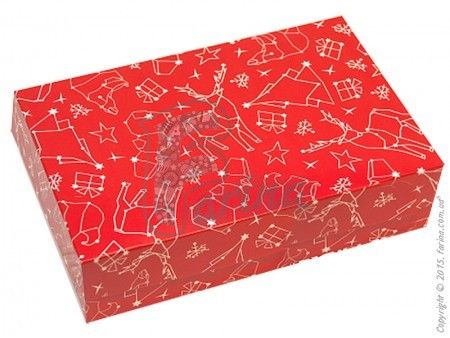 Коробка для еклеров, зефира, печенья и др. кондитерских изделий Зимняя красная 230x150x60мм< фото цена