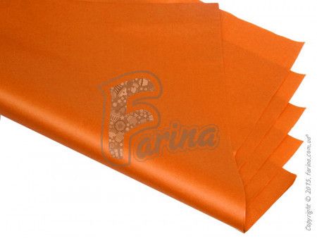Папирусная  бумага тишью однотонная оранжевая 50х75см< фото цена