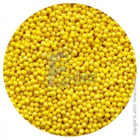 Драже перламутровое желтое 1-2 мм - 100 г.< фото цена