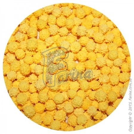 Посыпка декоративная "Сахарные кристаллы Желтая мимоза" Ø 7мм - 50 г.< фото цена