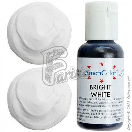 Пищевой краситель гелевый Americolor ярко-белый (Bright White) 21г.< фото цена