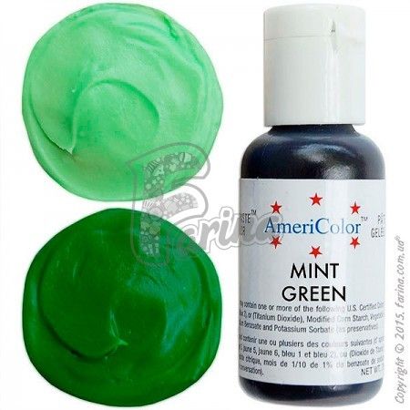 Пищевой краситель гелевый Americolor мятно-зеленый (Mint Green) 21г.< фото цена