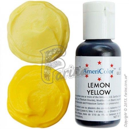 Пищевой краситель гелевый Americolor лимонно-желтый (Lemon Yellow) 21г.< фото цена