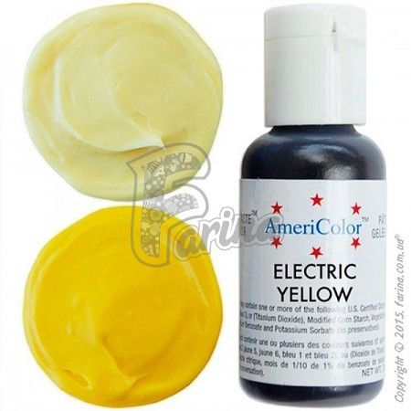 Пищевой краситель гелевый Americolor электрик-желтый (Electric Yellow) 21г.< фото цена