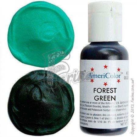 Пищевой краситель гелевый Americolor  тёмно-зелёный с жёлтым отливом (Forest Green) 21г.< фото цена