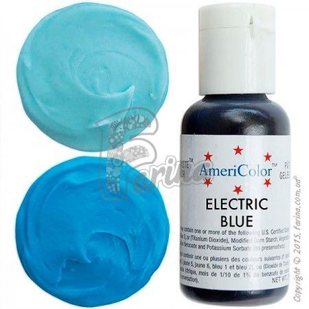 Пищевой краситель гелевый Americolor электрик-голубой (Electric Blue) 21г.< фото цена