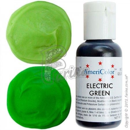 Пищевой краситель гелевый Americolor электрик-зеленый (Electric Green) 21г.< фото цена