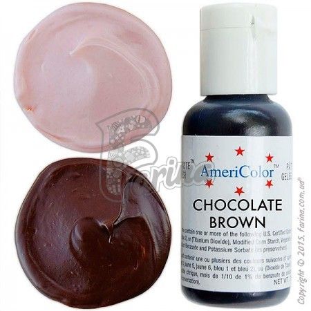 Пищевой краситель гелевый Americolor коричнево-шоколадный (Chocolate Brown) 21г.< фото цена