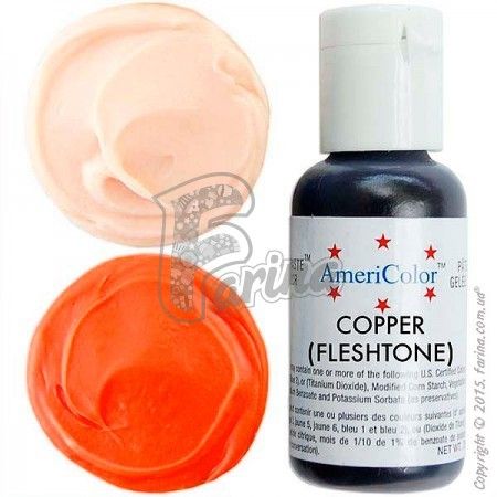 Пищевой краситель гелевый Americolor медно-телесный (Copper Fleshtone) 21г.< фото цена