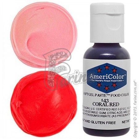 Пищевой краситель гелевый Americolor коралловый (Coral Red) 21г.< фото цена