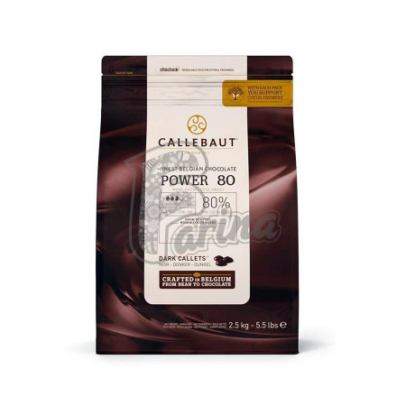 Шоколад-кувертюр черный "Callebaut Powerful" 80 % какао, каллеты 2.5 кг< фото цена