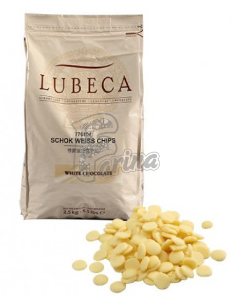 Шоколад белый Lubeca 33% в виде калет 1 кг< фото цена