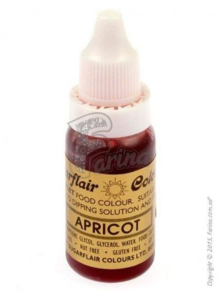 Краситель гелевый пищевой SugarFlair Абрикос (Apricot) 14г.< фото цена