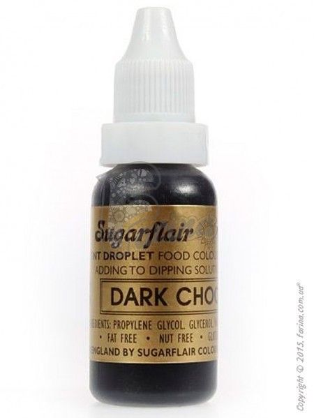 Краситель гелевый пищевой SugarFlair Темно-шоколадный (Dark Chocolate) 14г.< фото цена