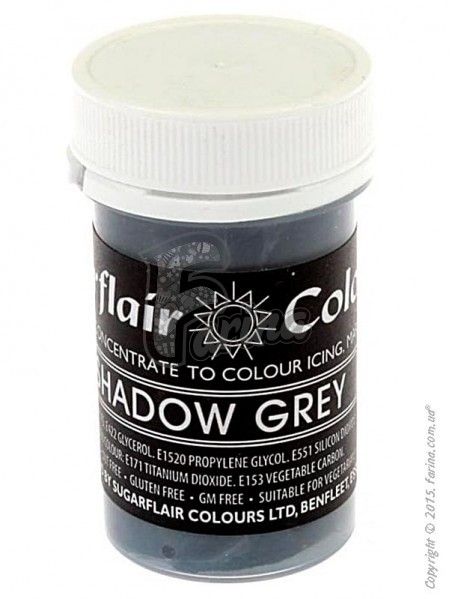 Краситель пастообразный пищевой SugarFlair Shadow Grey серый 25г.< фото цена