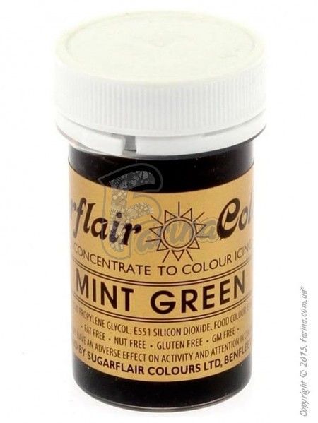 Краситель пастообразный пищевой SugarFlair extra Mint Green зеленая мята 25г.< фото цена
