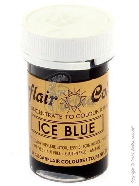 Краситель пастообразный пищевой SugarFlair extra Ice Blue голубой лед 25г.< фото цена