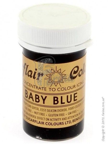 Краситель пастообразный пищевой SugarFlair extra Baby Blue детский голубой 25г.< фото цена