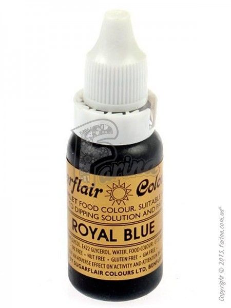 Краситель гелевый пищевой SugarFlair Королевский синий (Royal Blue) 14г.< фото цена