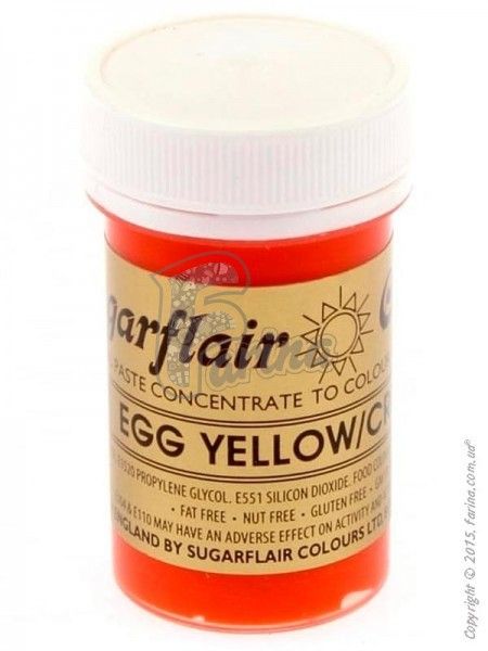 Краситель пастообразный пищевой SugarFlair Egg Yellow яично-желтый 25г.< фото цена