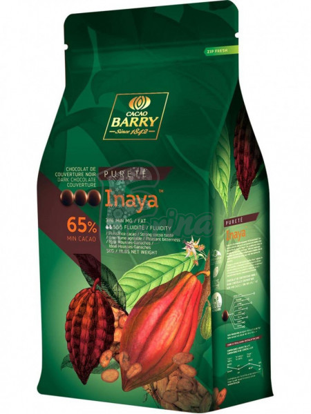 Шоколад черный кувертюр Какао Барри INAYA™ 65% 1 кг< фото цена