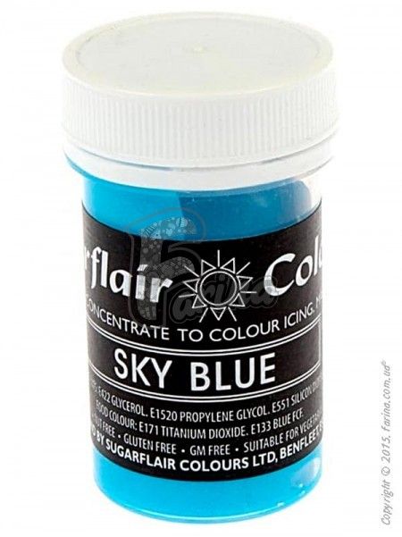 Краситель пастообразный пищевой SugarFlair Sky Blue голубой 25г.< фото цена