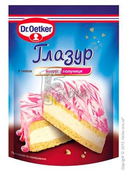 Глазурь со вкусом йогурт/клубника Dr. Oetker 100г < фото цена
