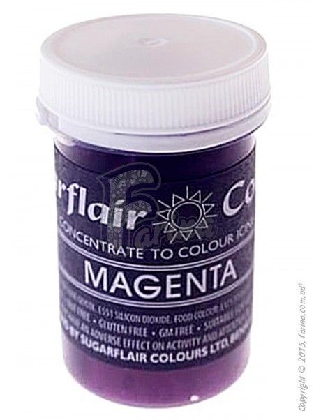 Краситель пастообразный пищевой SugarFlair Magenta пурпурный 25г.< фото цена