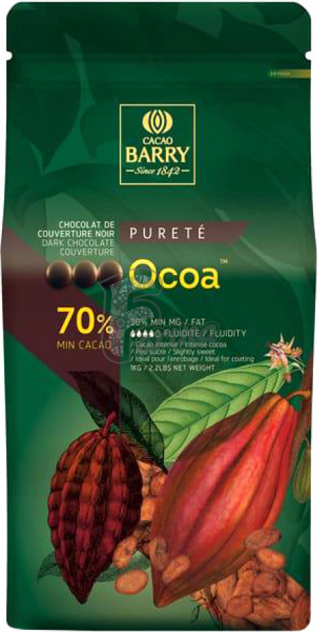 Шоколад черный кувертюр Какао Барри OCOA™ 70% 1 кг< фото цена